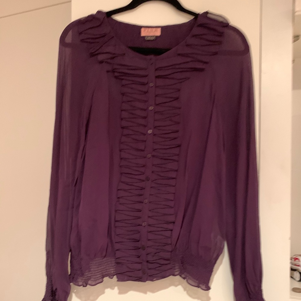 Purple button down long sleeve made by Pink